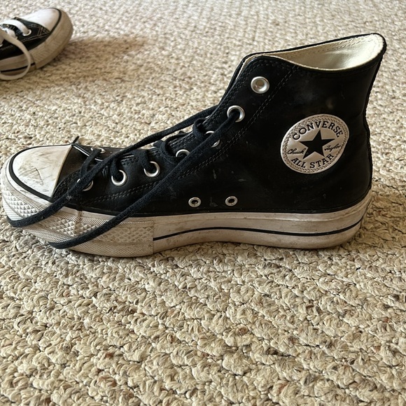 black leather platform converse - Picture 2 of 2